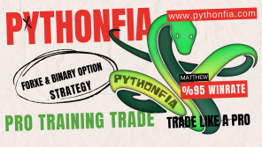 pythonfia trade strategy logo for forex and binary option with %95 winrate and founder and mentor is Matthew by Telegram ID @pythonfia